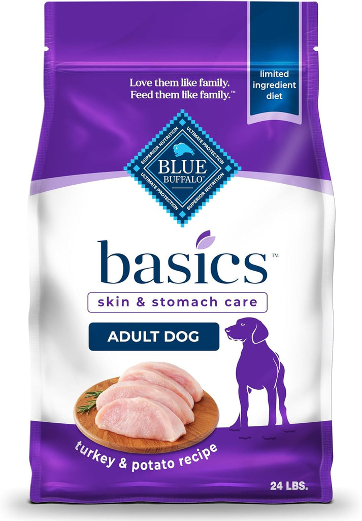 Blue Buffalo Basics Limited Ingredient Turkey Recipe Dry Dog Food, Skin & Stomach Care, 24-lb Bag My Store