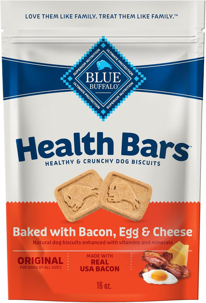 Blue Buffalo Health Bars Bacon, Egg & Cheese Dog Biscuits, 16-oz Bag My Store
