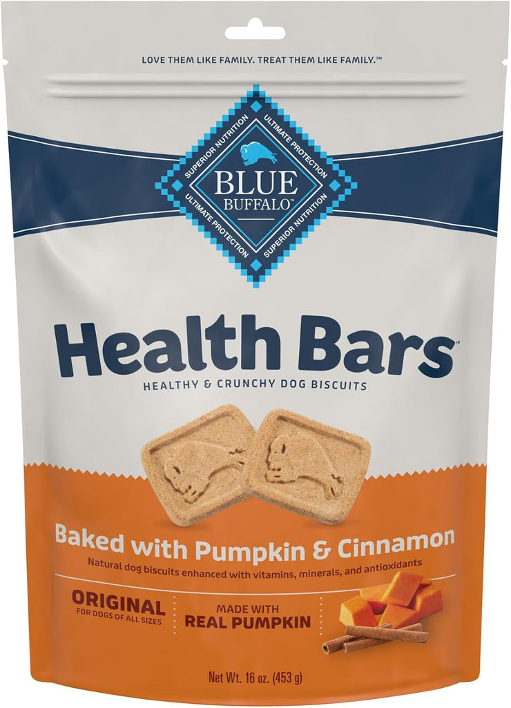 Blue Buffalo Health Bars Pumpkin & Cinnamon Dog Biscuits, 16-oz Bag My Store