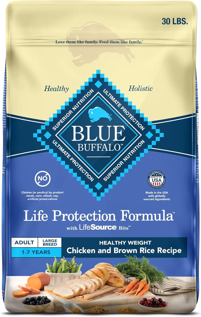 Blue Buffalo Healthy Weight Large Breed Dog Food, Weight Control, Chicken & Rice, 30-lb Bag My Store