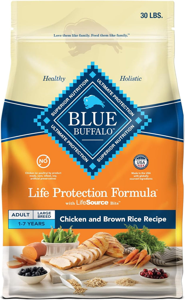 Blue Buffalo Large Breed Adult Dog Food, Joint Health, Natural Chicken Recipe, 30-lb Bag My Store