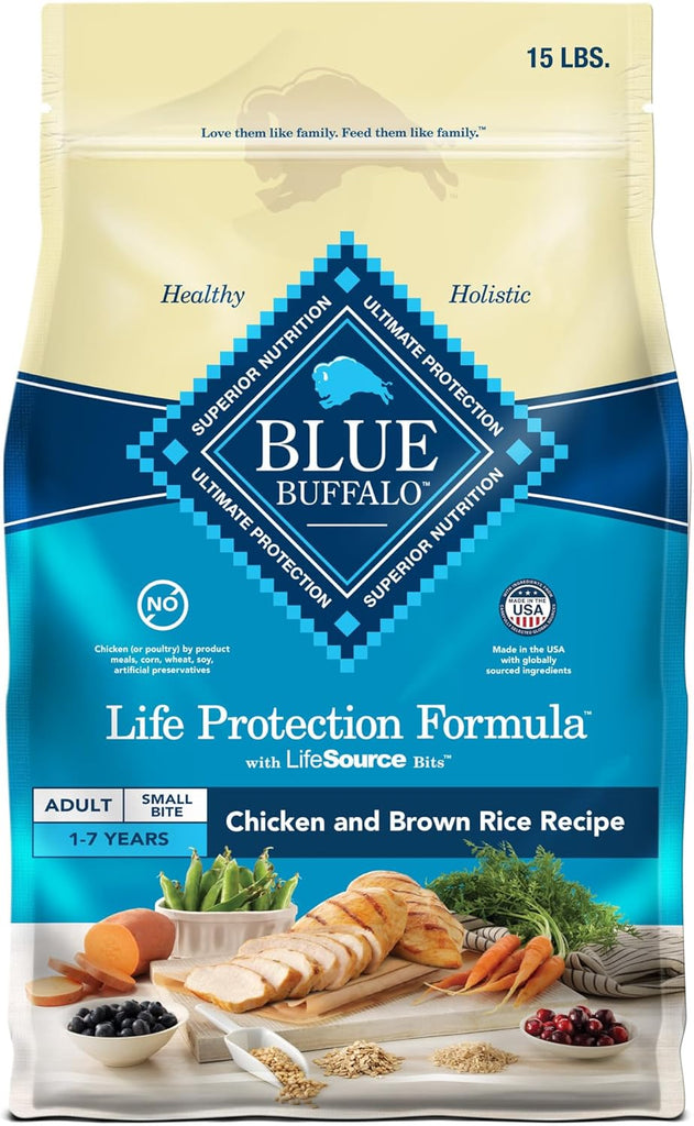 Blue Buffalo Life Protection Formula Adult Small Bite Dog Food, Chicken & Brown Rice, 15-lb Bag My Store