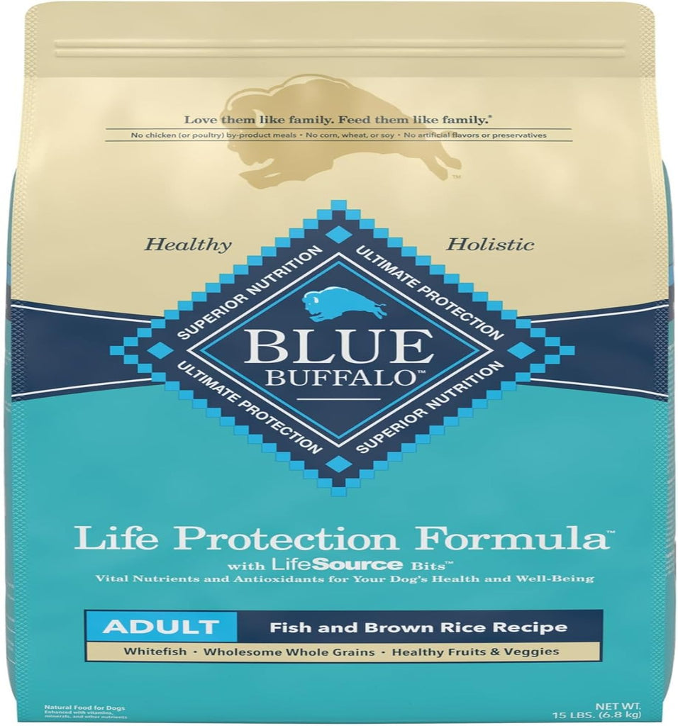 Blue Buffalo Life Protection Formula Natural Adult Dry Dog Food, Fish and Brown Rice My Store