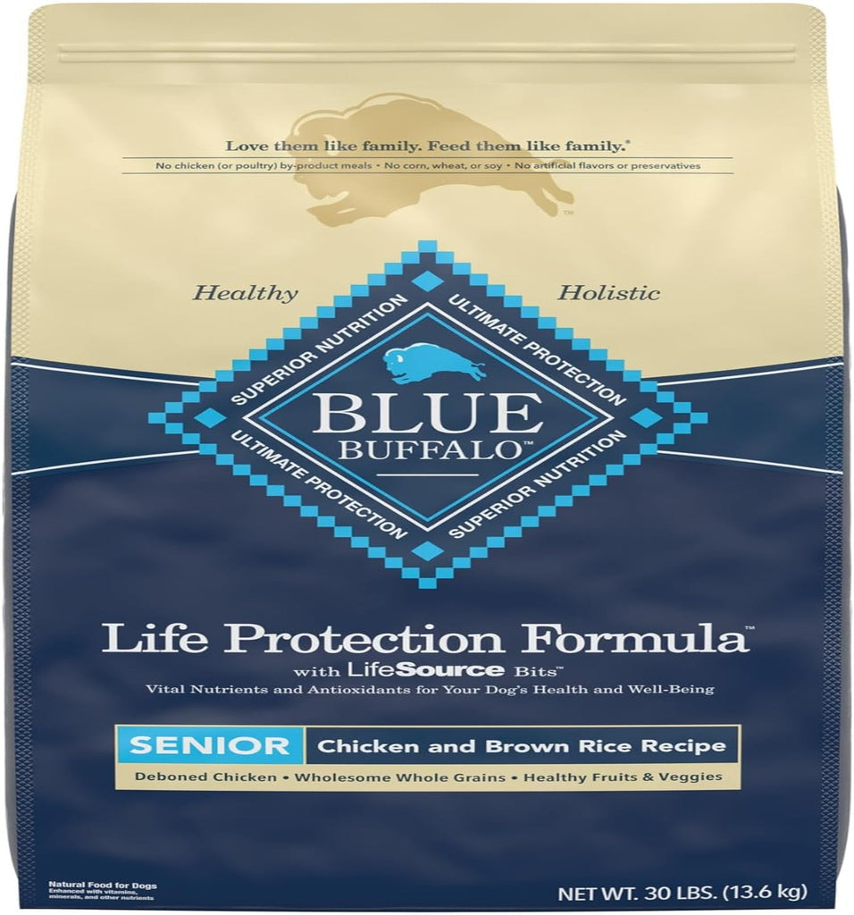 Blue Buffalo Life Protection Formula Senior Dry Dog Food, Supports Joint Health and Mobility, Chicken & Brown Rice Recipe, 30 LB My Store