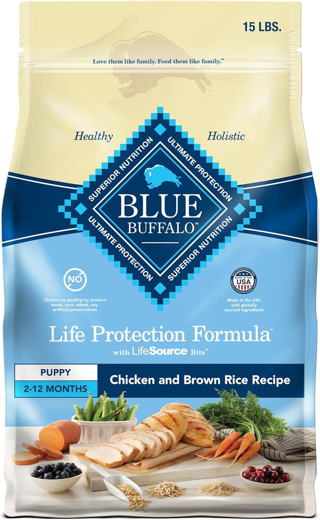 Blue Buffalo Life Protection Puppy Dry Dog Food, Chicken & Brown Rice, 15 lb Bag My Store