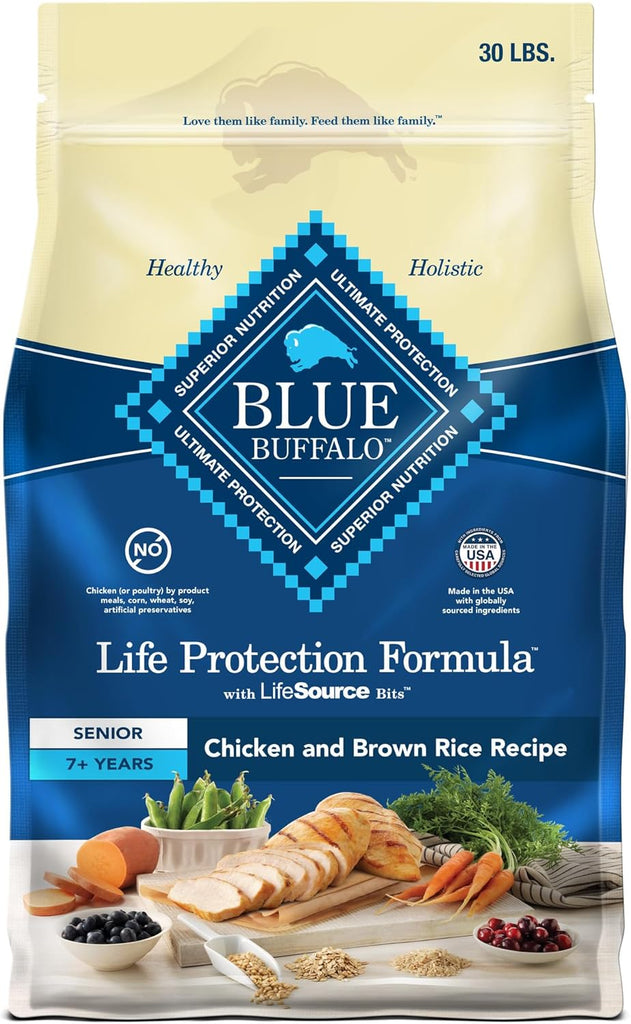 Blue Buffalo Senior Dog Food, Joint Health, Natural Ingredients, Chicken Recipe My Store
