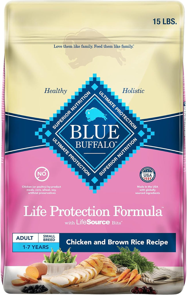 Blue Buffalo Small Breed Adult Dog Food, High Energy Support, Chicken & Rice, 15-lb Bag My Store
