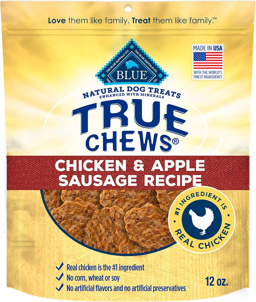 Blue Buffalo True Chews Chicken & Apple Sausage Dog Treats, 12-oz Bag My Store