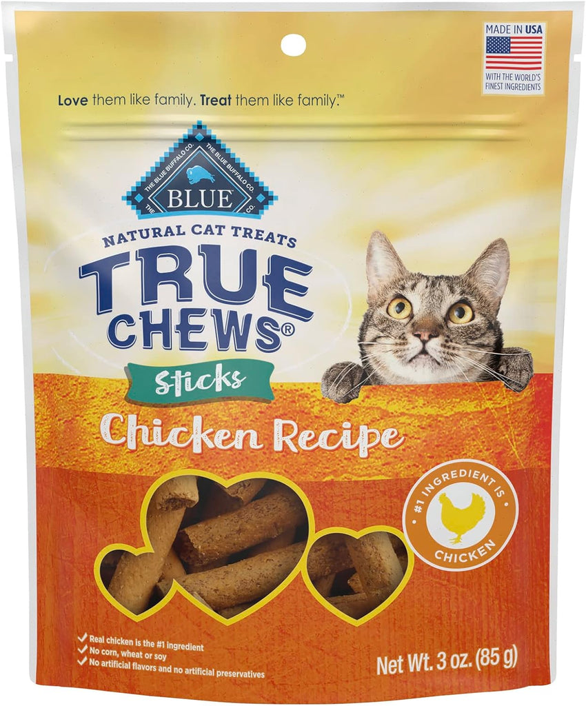 Blue Buffalo True Chews Natural Cat Treats, Chicken Recipe Sticks, 3 oz Bag My Store