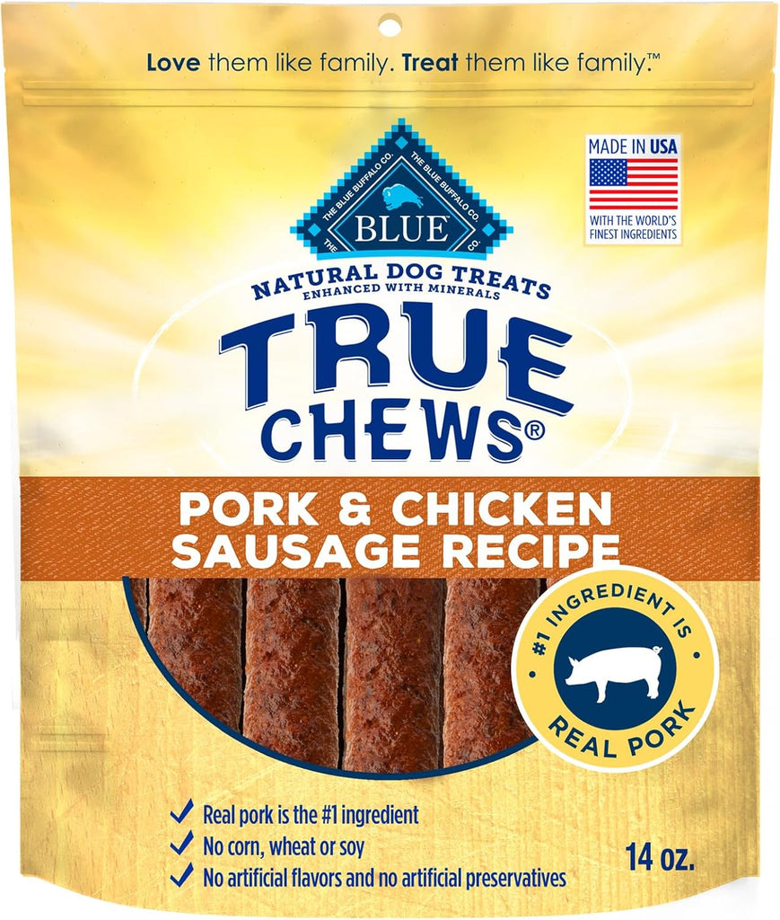 Blue Buffalo True Chews Pork & Chicken Sausage Dog Treats, 14-oz Bag My Store