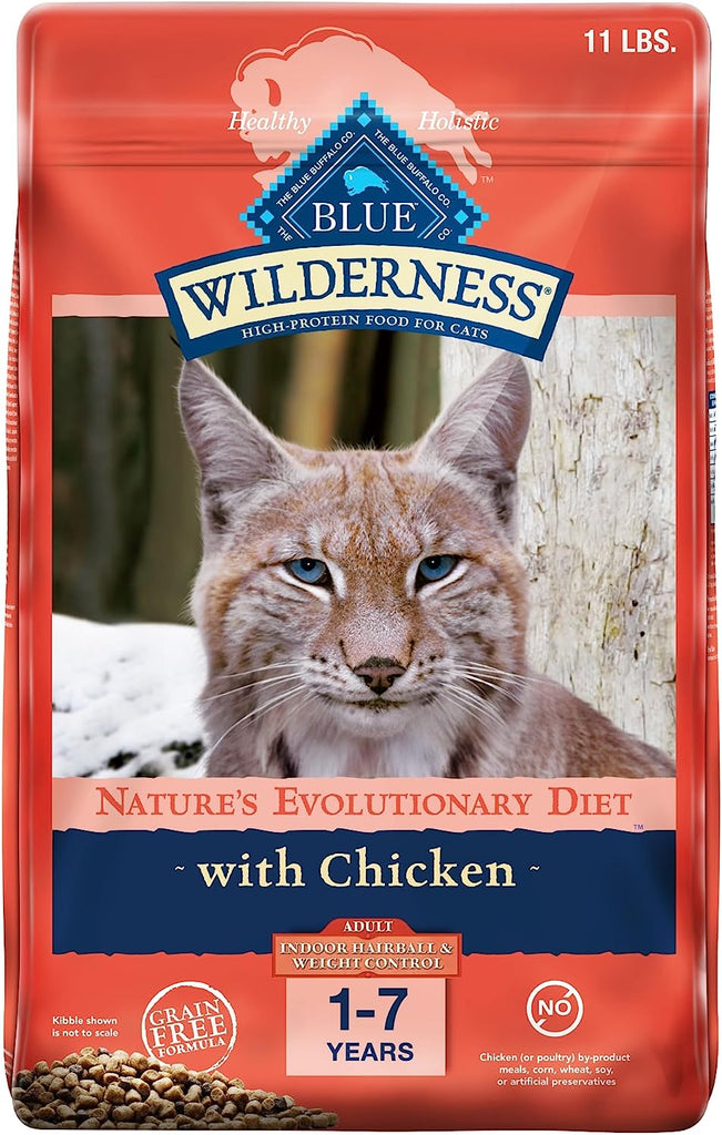 Blue Buffalo Wilderness Adult Indoor Dry Cat Food, Indoor Hairball Control and Weight Control Formula, High-Protein and Grain-Free Diet, Made with Natural Ingredients, Chicken, 11-lb. Bag My Store