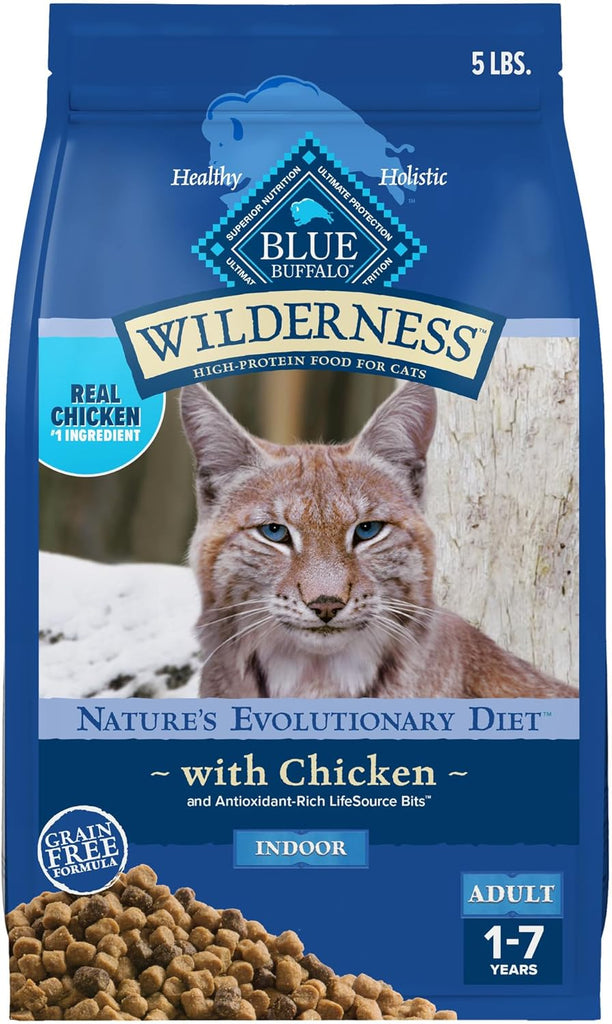 Blue Buffalo Wilderness Grain-Free Indoor Dry Cat Food, Chicken - 5 lb Bag My Store