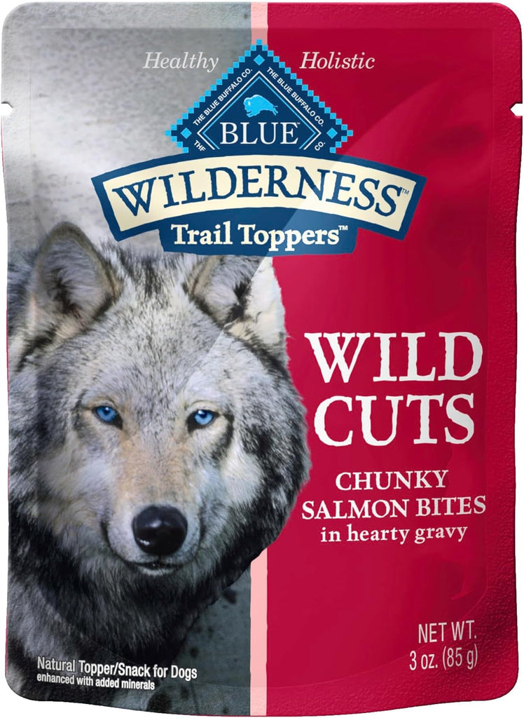 Blue Buffalo Wilderness Trail Toppers, High Protein Wet Dog Food, Salmon Bites, 24-Pack My Store
