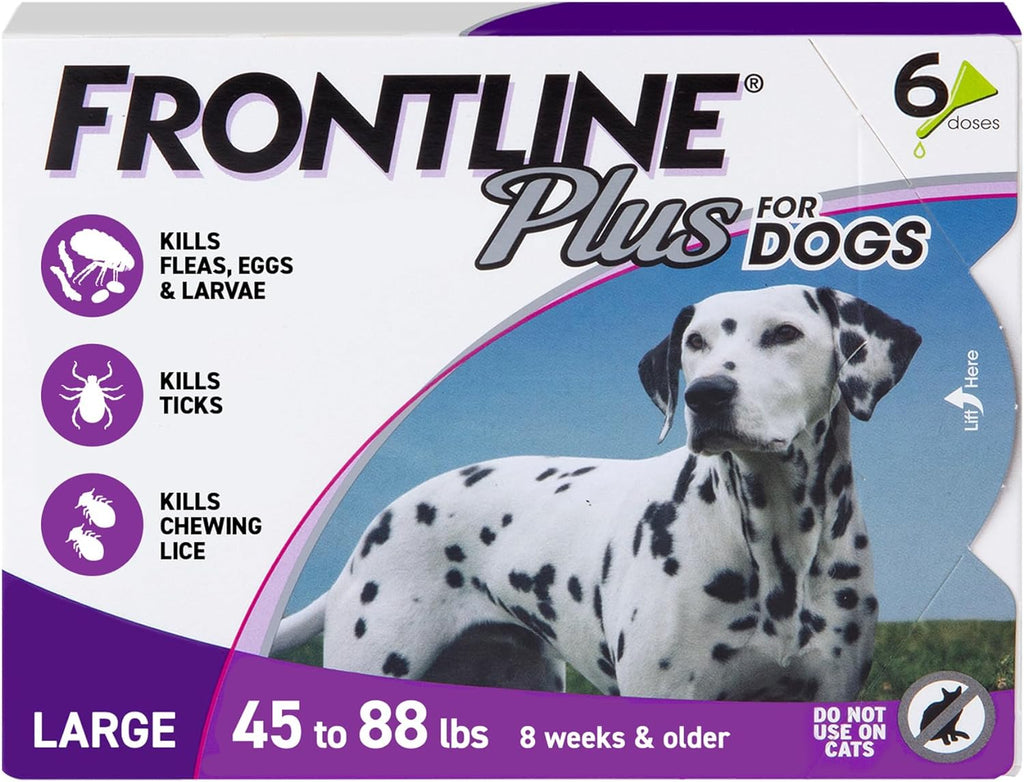 Frontline Plus Flea & Tick Control for Large Dogs 45-88 lbs, 6-Month Treatment My Store