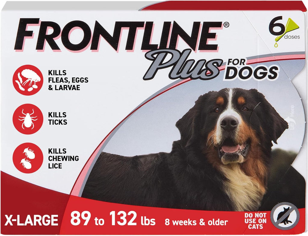 Frontline Plus Flea & Tick Treatment for Extra Large Dogs 89-132 lbs, 6 Doses My Store