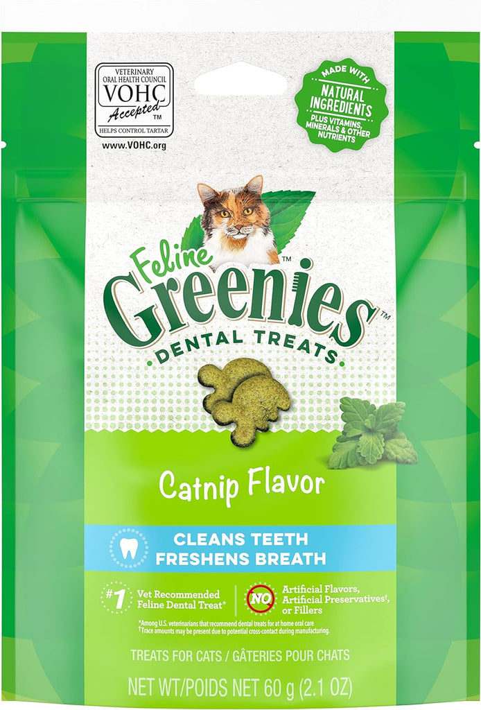 Greenies Feline Dental Care Cat Treats, Catnip Flavor, 2.1 oz Pouch My Store