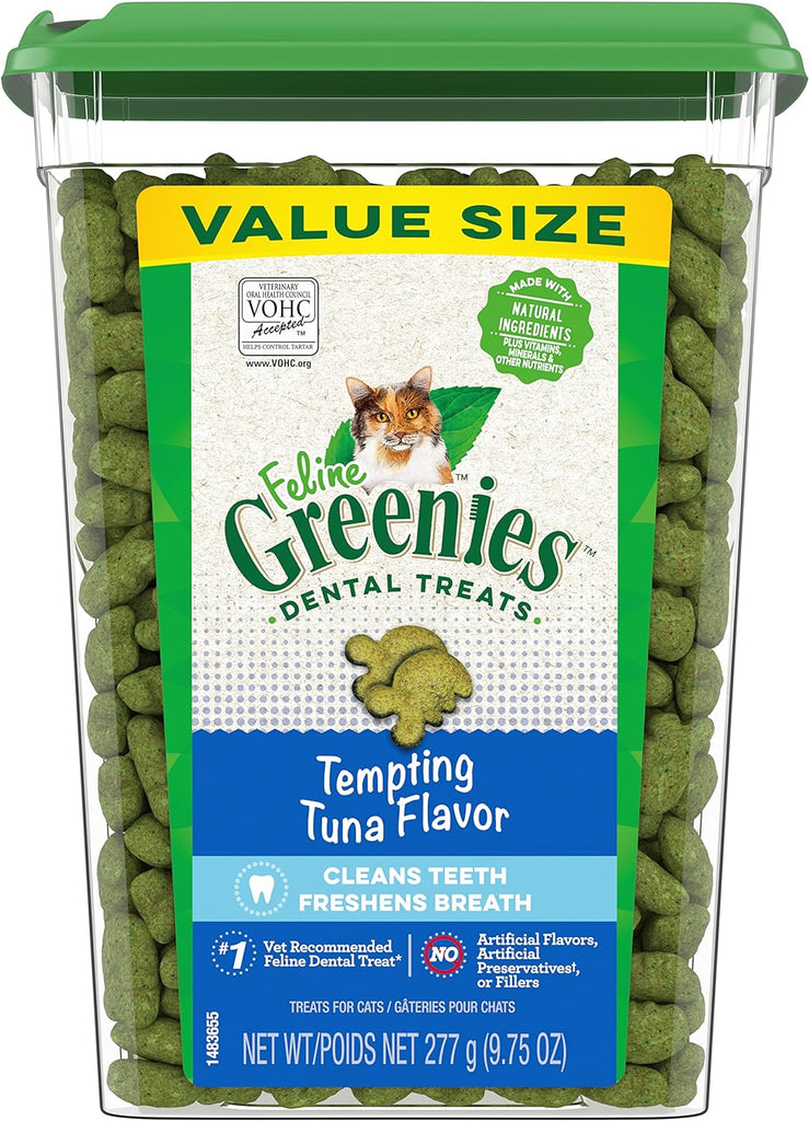 Greenies Feline Dental Care Cat Treats, Tempting Tuna Flavor, 9.75 oz Tub My Store