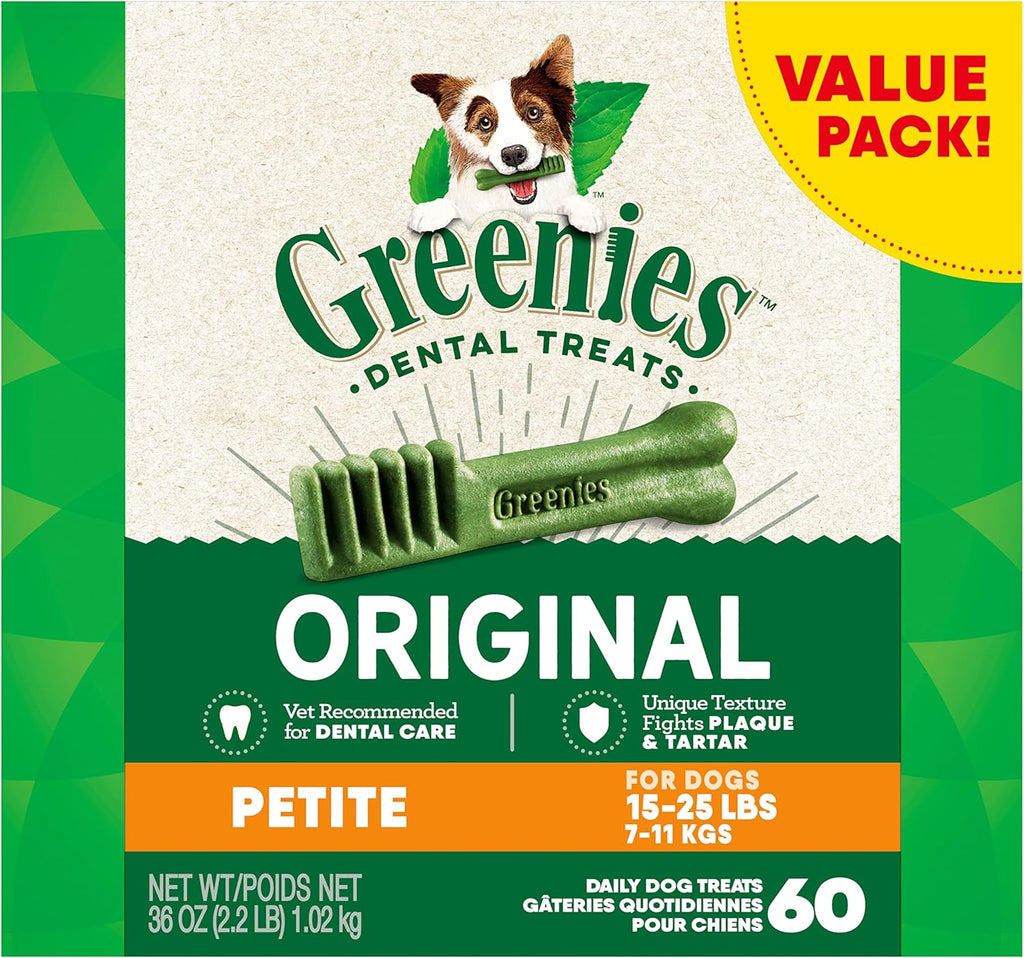 Greenies Petite Natural Dental Dog Treats, 60 Treats, 36 oz My Store