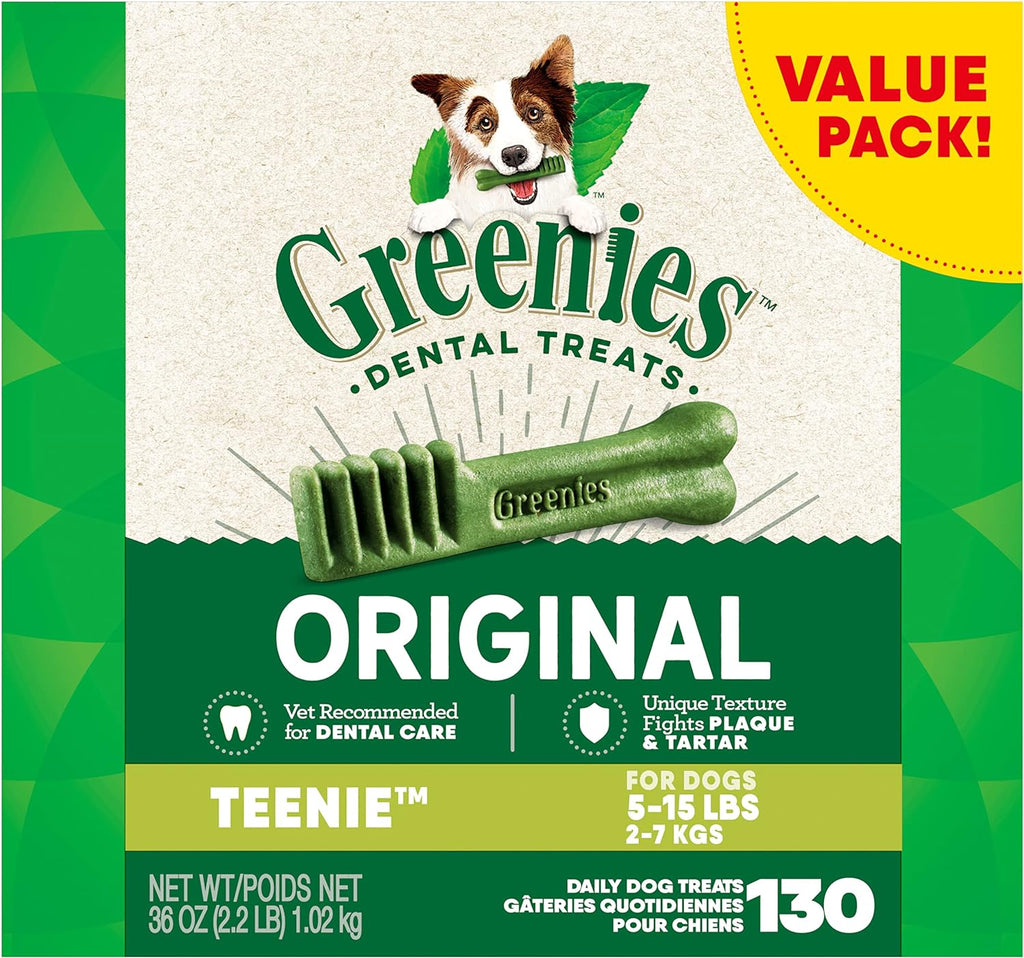 Greenies Teenie Natural Dental Dog Treats, 130 Treats, 36 oz My Store