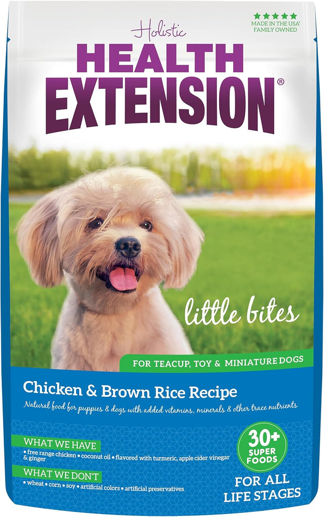 Health Extension Little Bites Chicken & Brown Rice Dog Food, Natural with Probiotics, 18-lb Bag My Store