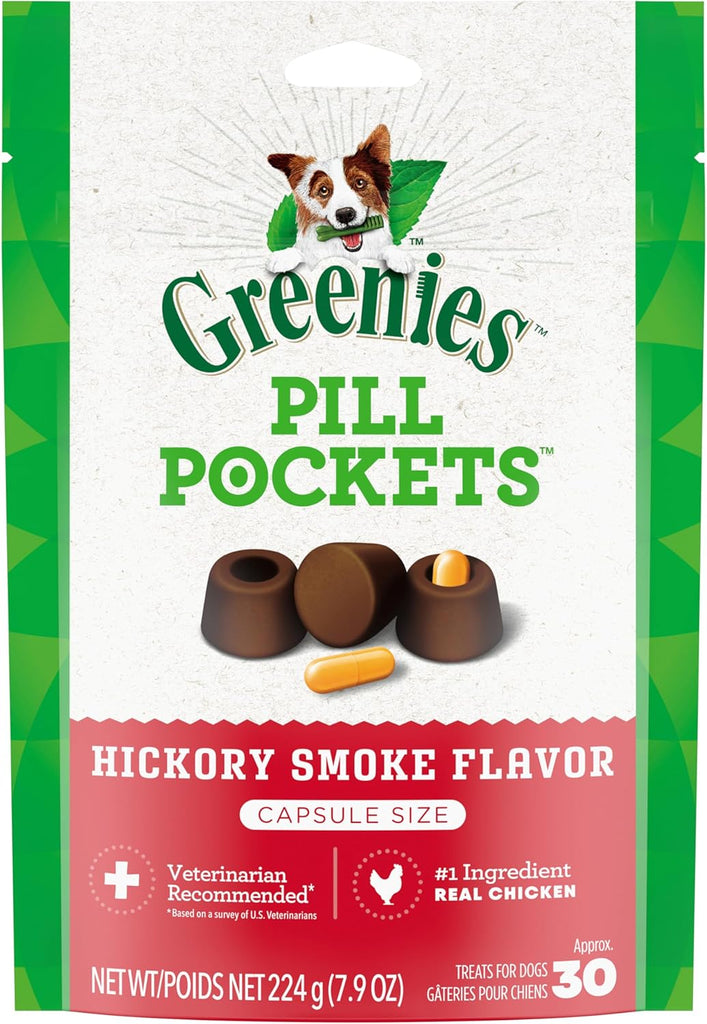 Hickory Smoke Flavor Greenies Pill Pockets for Dogs, Capsule Size, 30 Treats, 7.9 oz My Store