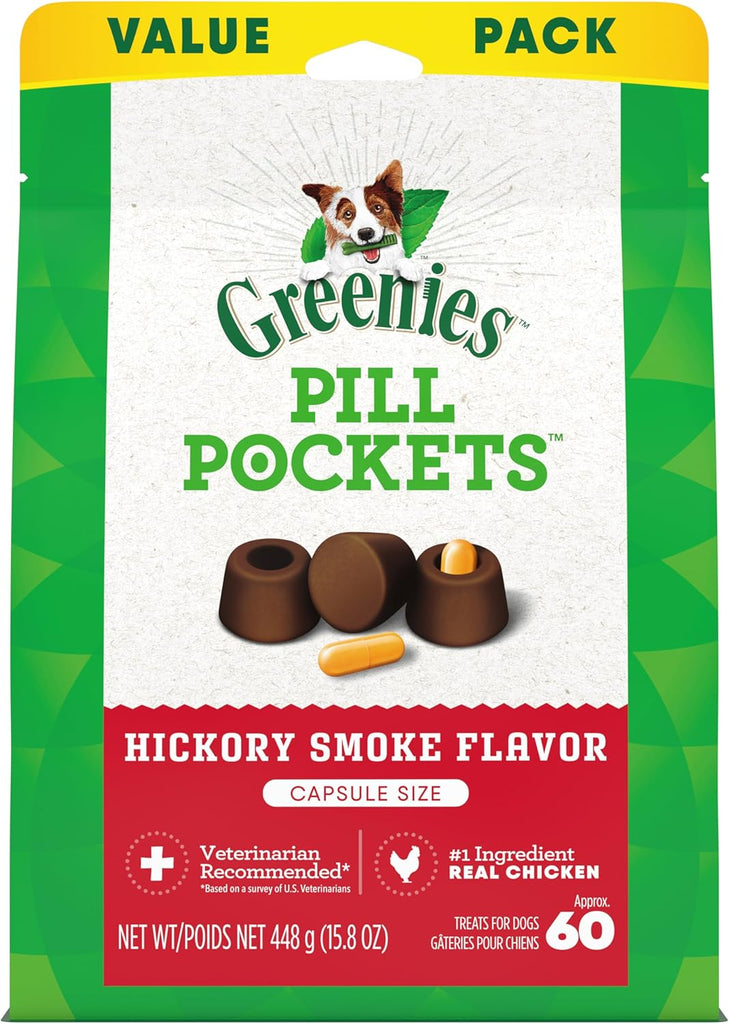 Hickory Smoke Flavor Greenies Pill Pockets for Dogs, Capsule Size, 60 Treats, 15.8 oz My Store