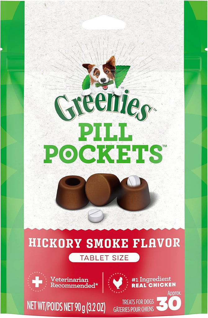 Hickory Smoke Flavor Greenies Pill Pockets for Dogs, Tablet Size, 30 Treats, 3.2 oz My Store