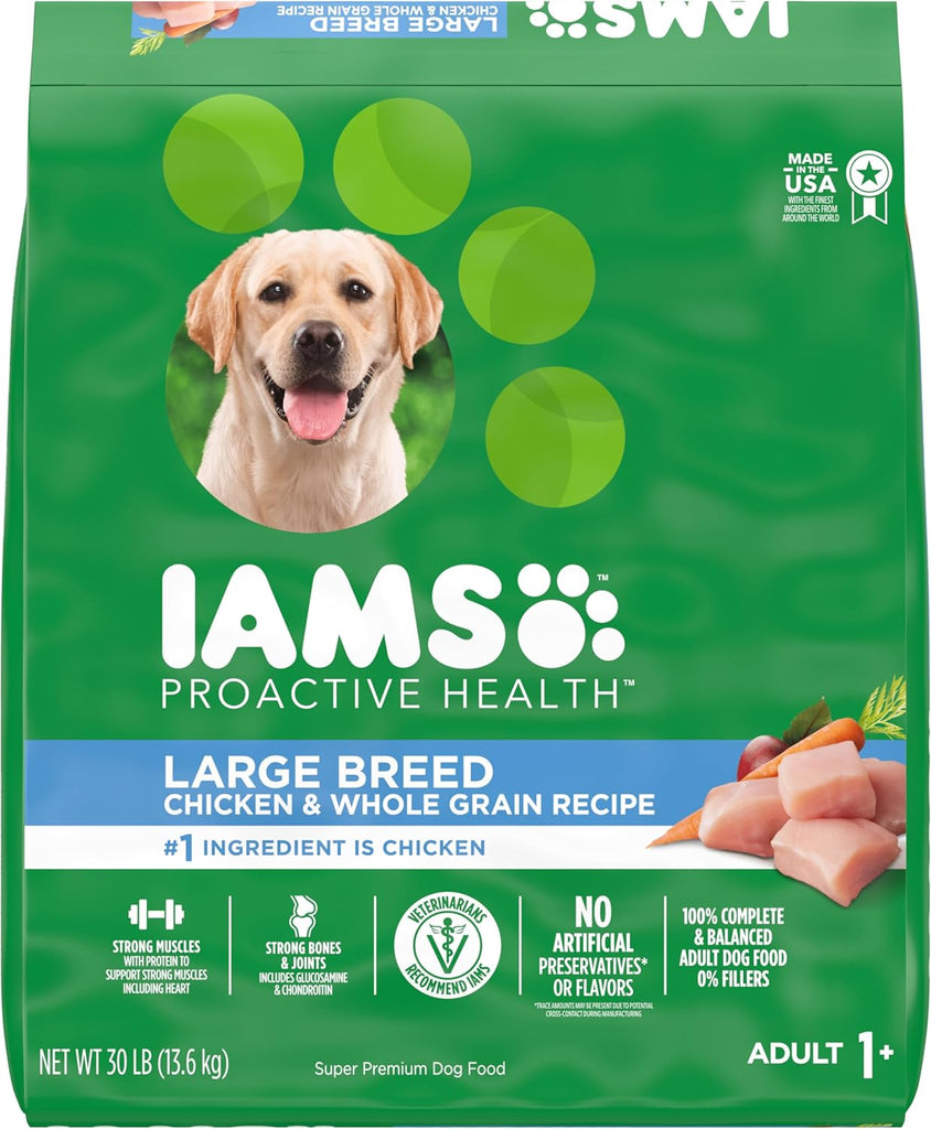 IAMS Adult High Protein Large Breed Dog Food with Real Chicken, 30-lb Bag My Store