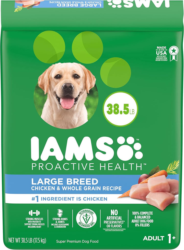 IAMS Large Breed Adult High Protein Dog Food with Real Chicken, 38.5-lb Bag My Store