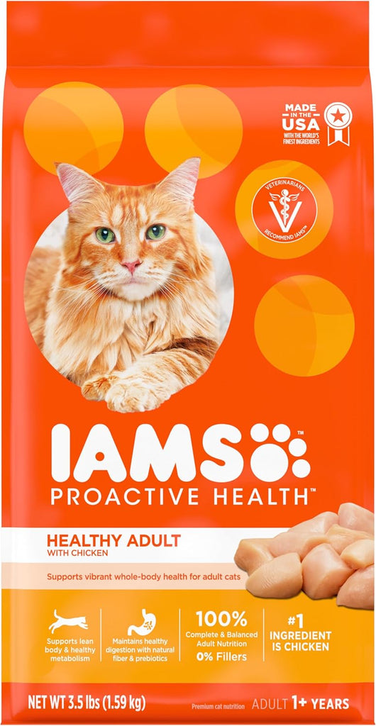 IAMS Proactive Health Adult Healthy Cat Food, Chicken Kibble - 3.5 lb Bag My Store