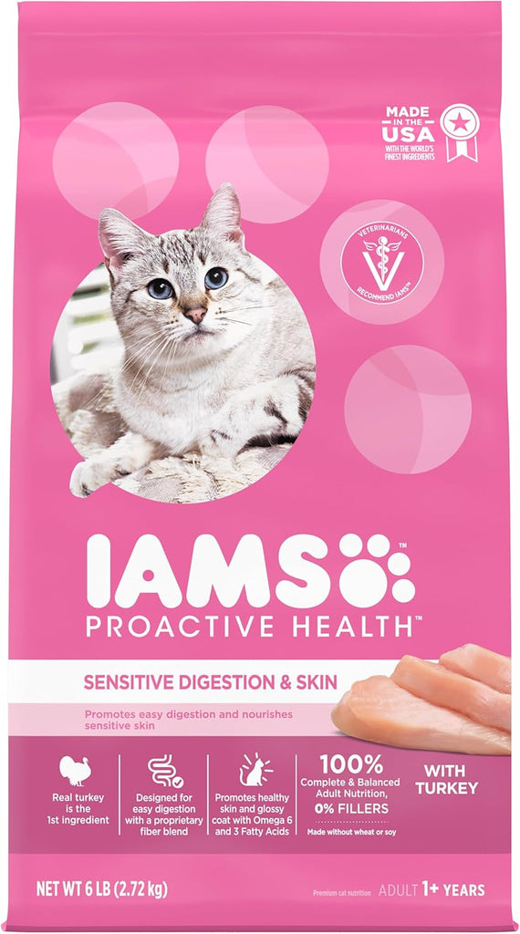 IAMS Proactive Health Sensitive Digestion & Skin Cat Food with Turkey - 6 lb Bag My Store