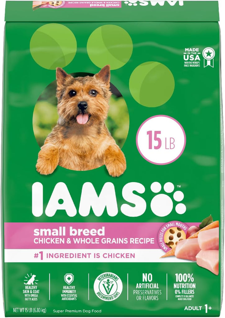 IAMS Small & Toy Breed Adult Dog Food, Real Chicken, 15-lb Bag My Store