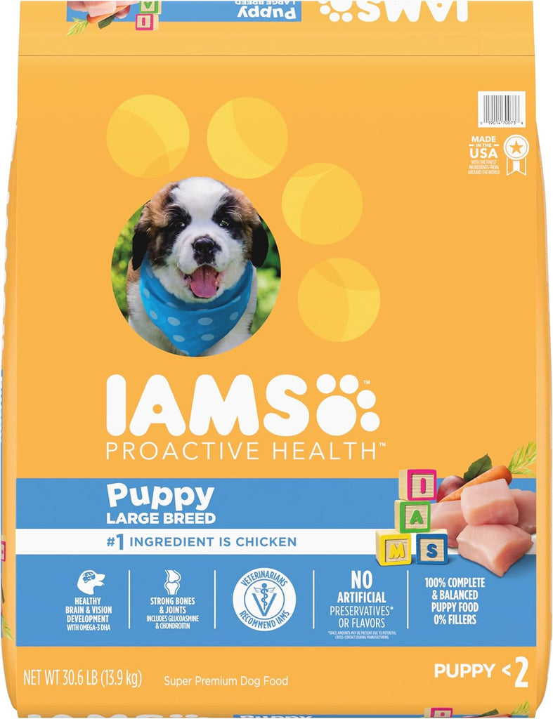 IAMS Smart Puppy Large Breed Dry Dog Food with Real Chicken, 30.6-lb Bag My Store