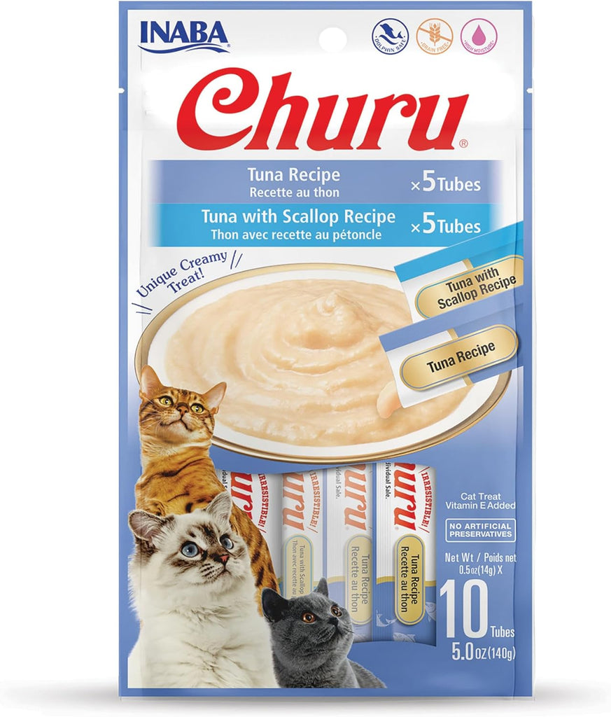 INABA Churu Grain-Free Lickable Cat Treats with Vitamin E & Taurine, Tuna Variety, 10 Tubes My Store