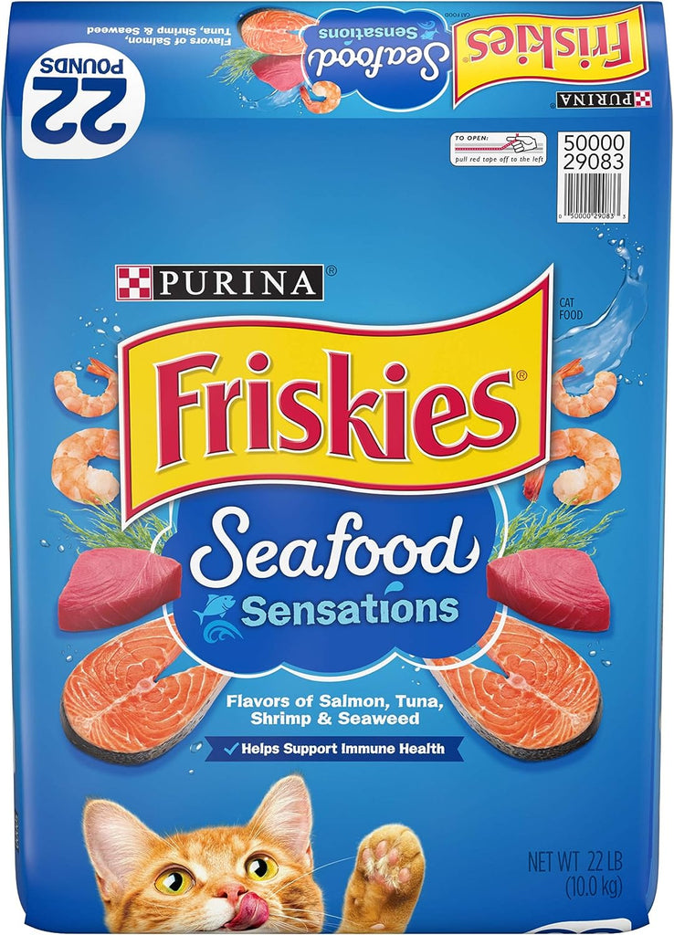 Purina Friskies Dry Cat Food, Seafood Sensations - 22 lb. Bag My Store