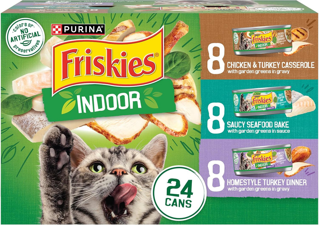 Purina Friskies Indoor Wet Cat Food Variety Pack - 24 Pack, 5.5 oz Cans My Store