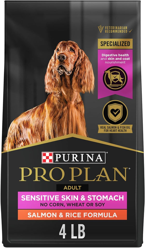 Purina Pro Plan Sensitive Skin & Stomach Dog Food, Salmon & Rice Formula, 4 lb Bag My Store