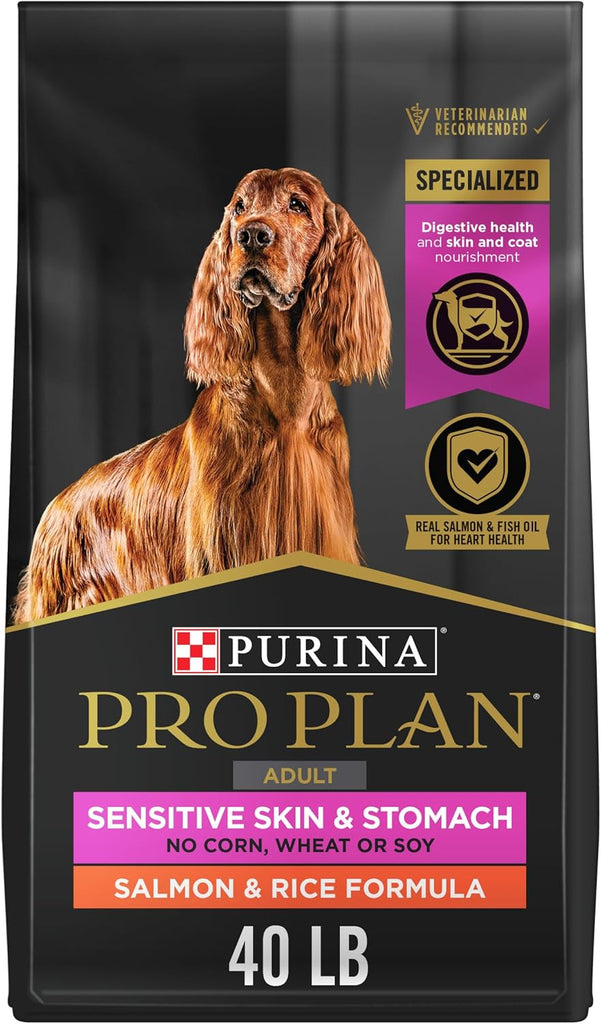 Purina Pro Plan Sensitive Skin & Stomach Dog Food, Salmon & Rice Formula, 40 lb Bag My Store
