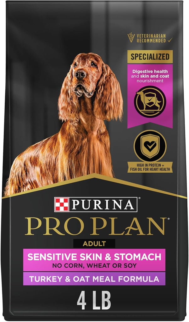 Purina Pro Plan Sensitive Skin & Stomach Dog Food with Probiotics, Turkey & Oatmeal Formula, 4 lb Bag My Store