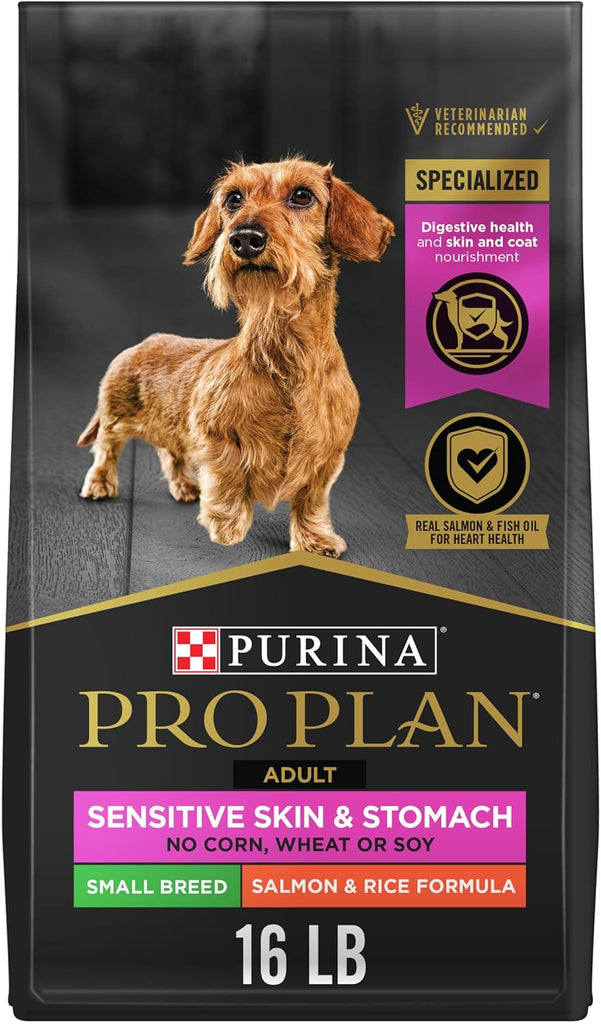Purina Pro Plan Small Breed Adult Dog Food, Sensitive Skin & Stomach, Salmon & Rice Formula, 16 lb Bag My Store
