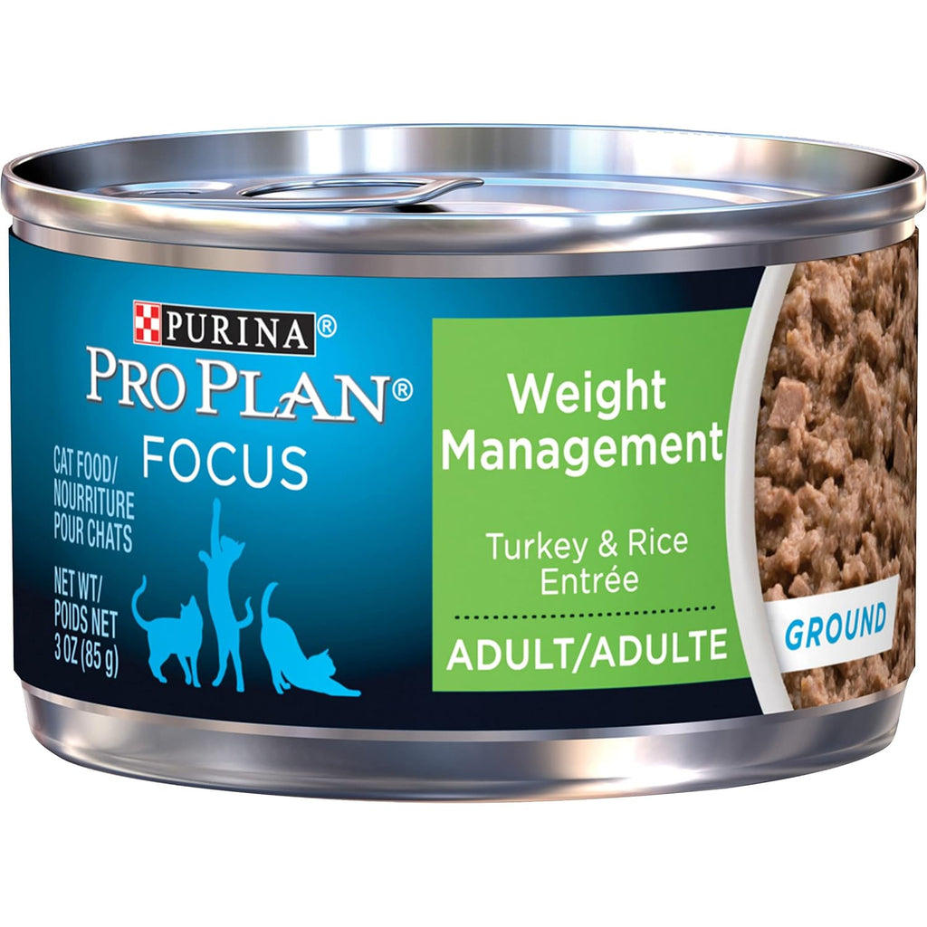 Purina Pro Plan Weight Control Pate Wet Cat Food, SPECIALIZED Weight Management Turkey & Rice Entree - (Pack of 24) 3 oz. Pull-Top Cans My Store