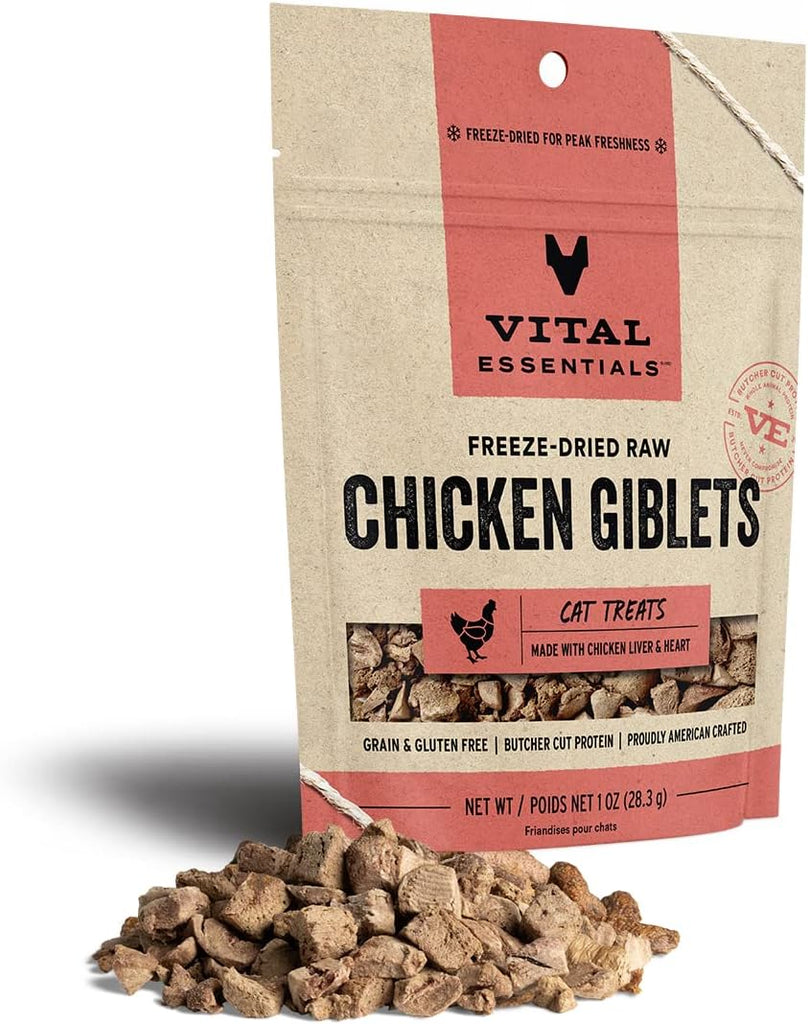 Vital Essentials Freeze-Dried Chicken Giblets Cat Treats, Raw, High Protein, 1 oz My Store