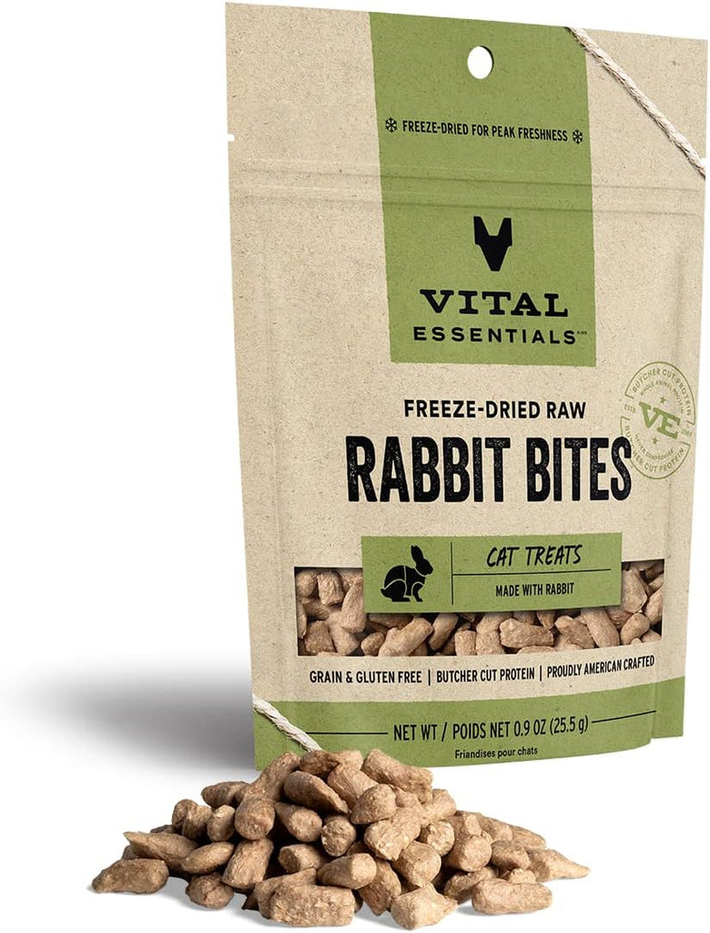 Vital Essentials Freeze-Dried Raw Cat Treats, Rabbit Bites - 0.9 oz Bag My Store