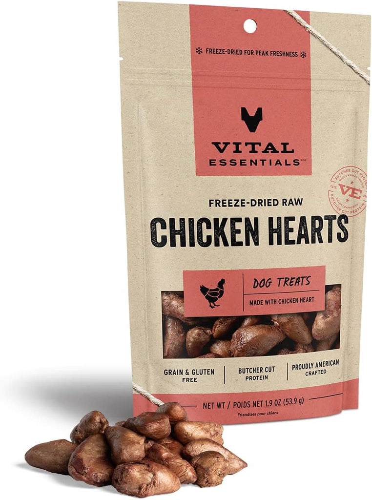 Vital Essentials Freeze Dried Raw Chicken Hearts Dog Treats, 1.9-oz Bag My Store