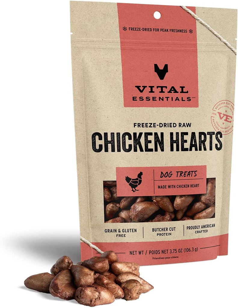 Vital Essentials Freeze Dried Raw Chicken Hearts Dog Treats, 3.75-oz Bag My Store