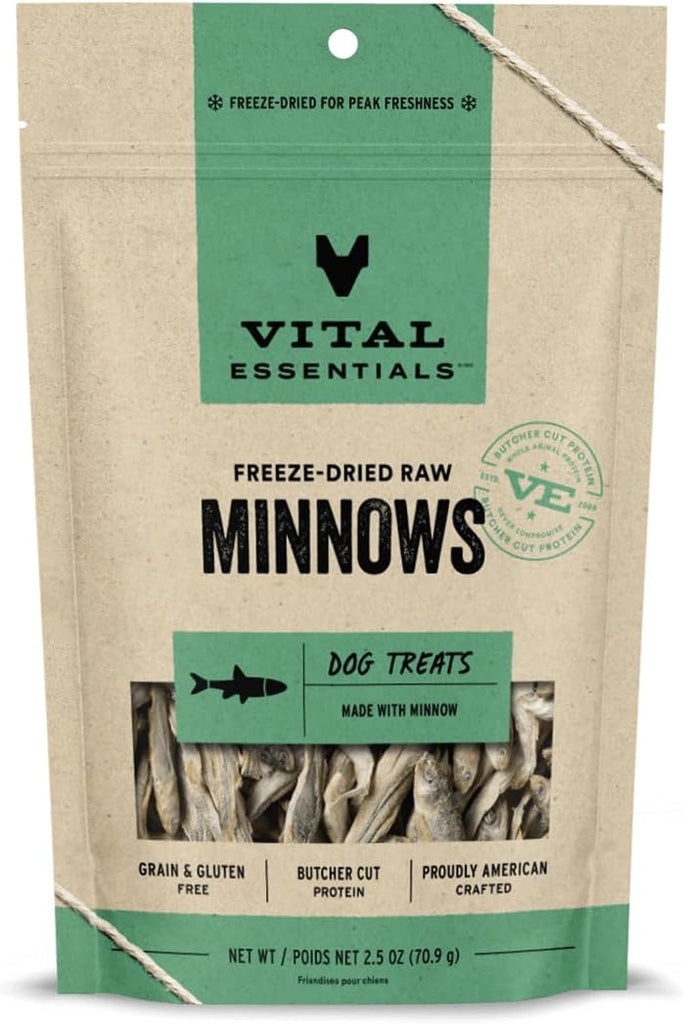 Vital Essentials Freeze Dried Raw Minnows Dog Treats, 2.5-oz Bag My Store