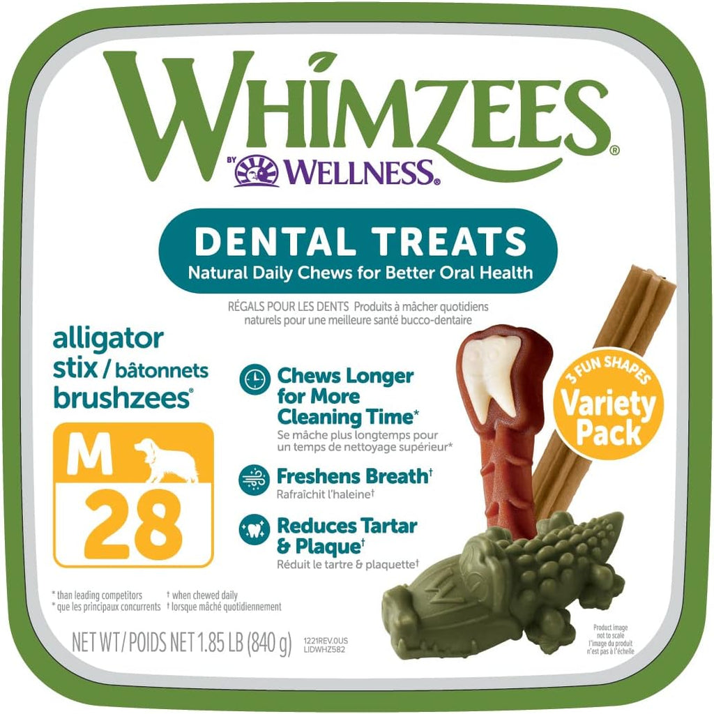 WHIMZEES Variety Box Medium Dental Chews, Grain-Free Dog Treats, 28 Count My Store